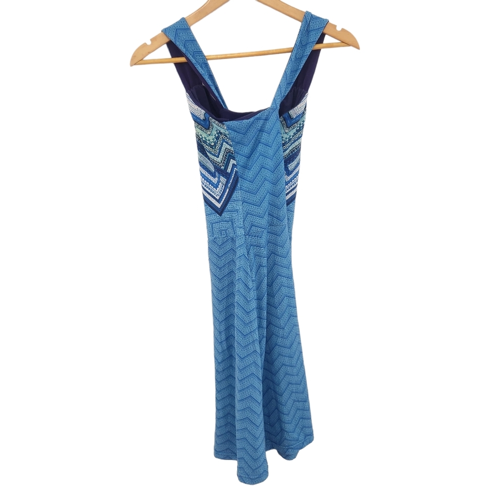Prana Phoebe Womens Tank Dress Built In Bra Blue Sleeveless Stretch Dress - Picture 3 of 10